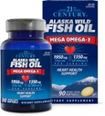 21. Yüzyıl Alaska Wild Fish Oil Softgels, 90 Count