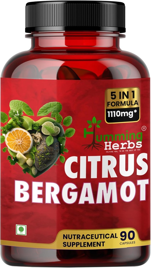 Herbs Bergamot Citrus 1110 mg with Black Choke Berry, Niacin, Olive Leaf & Black Pepper Extract 90 Capsule