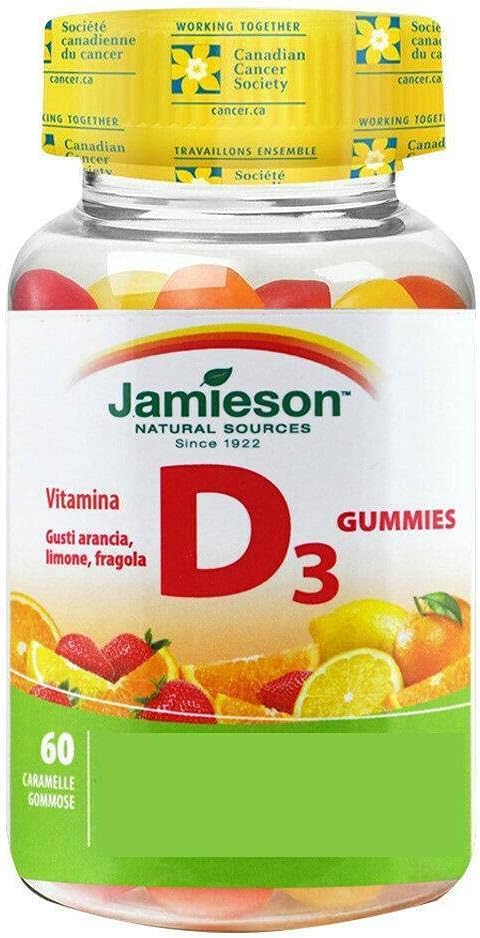 Jamieson Vitamin D Gummies 1,000 IU - Orange, Strawberry, Lemon, 60s