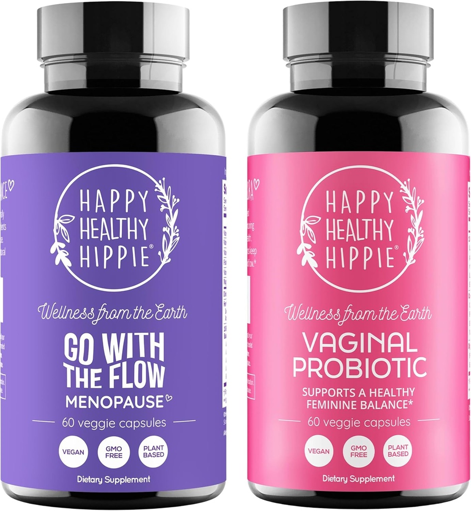 Happy Healthy Hippie Κολπικά προβιοτικά για τις γυναίκες & πηγαίνετε με τη ροή εμμηνόπαυση Υποστήριξη