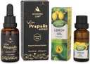 Organik Propolis 30 ml & 100% Doğal Saf Limon Temel Petrol 20 ml | Propolis Alkol Özgür, Immune System Support | DIY, Mum Making for Diffuser