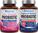 Probiyotik Sche, 4-in-1 Feminine Probiyotik (30ct) & Supreme Restore Probiyotik (60ct), 2 Packs, Cranberry Vaginal Support, GI Tract Balance, Vegan, Non-Dairy