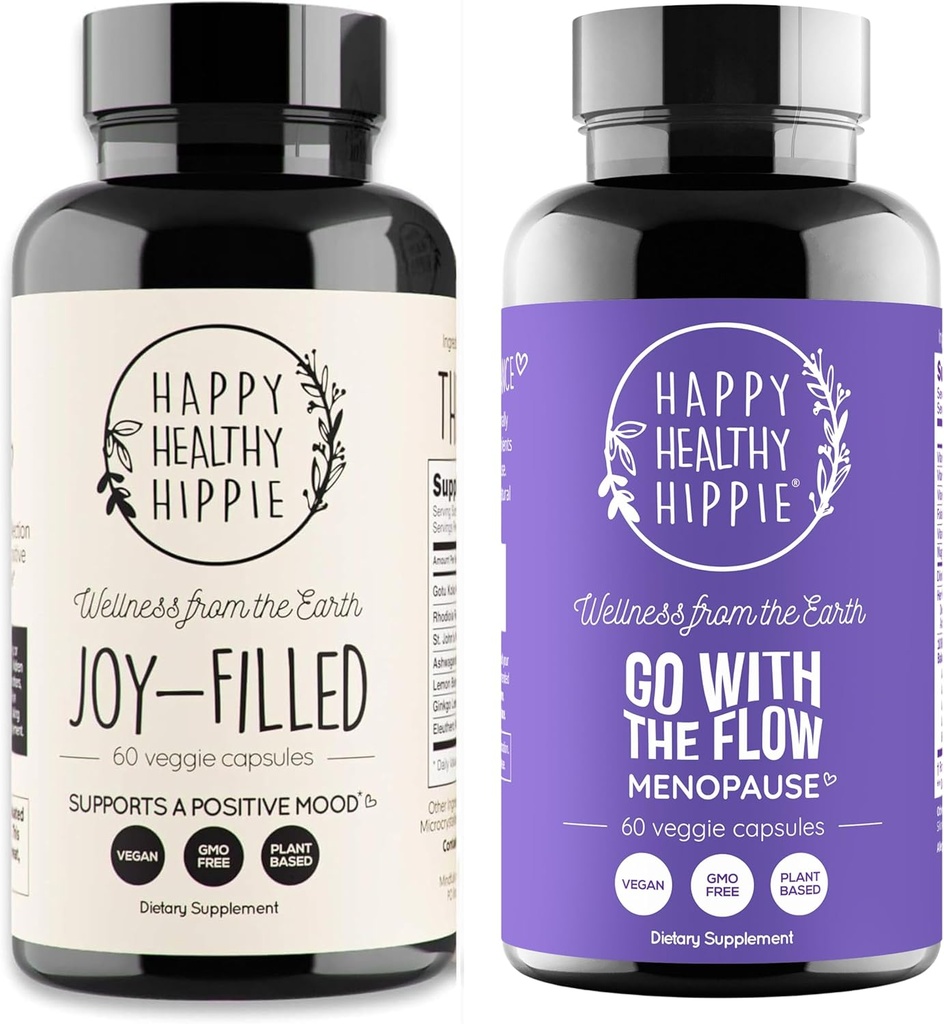 Happy Healthy Hippie Πηγαίνετε με την υποστήριξη εμμηνόπαυσης ροής & Joy Filled Mood Support