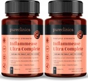 Pureclinica Inflamase Ultra Complete (Reεσβερατρόλη, Ginger, ALA, Spirulina, Curcumin- 5 Συμπληρώματα σε ένα) 1305mg x 180 δισκία - 2 μπουκάλια 90 δισκία - 6 Μήνες Προσφορά!