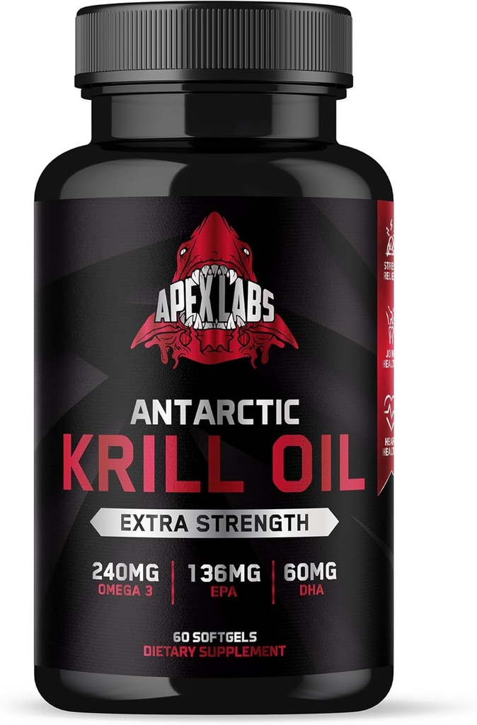Antarktika Krill Oil 1000 mg with Omega-3s EPA, DHA, Astaxanthin ve Phospholipids 60 Softgels