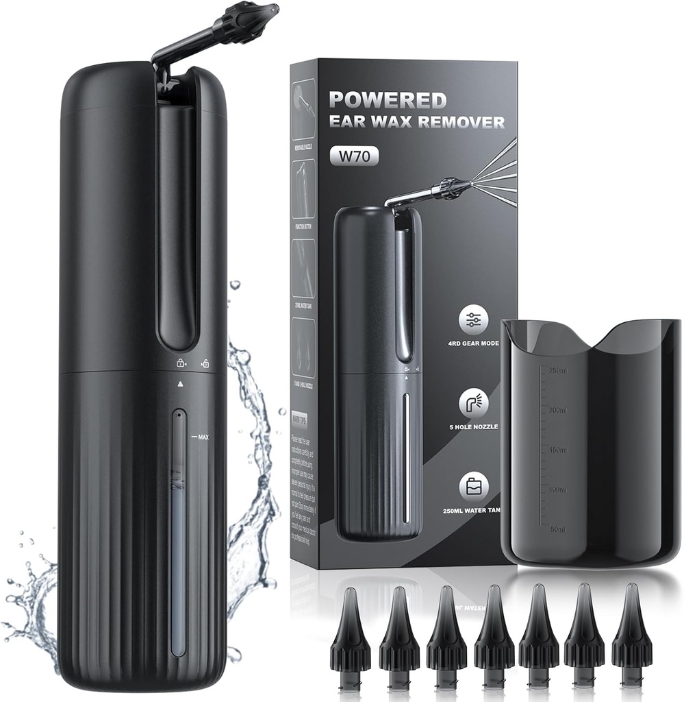 Ear Wax Removal - Elektrikli Kulak Daha Temiz - Su Güç Kulakları 4 Su Basınç Temizlik Modes ile Daha Temiz - Güvenli ve Etkili Kulak Aydınlatma Aracı - Su Dayanıklı USB Isıtmalı USB Cihazları