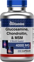 Tnvitamins Glucosamine, Chondroitin, & MSM (4000 MG - 240 Capsules) for Men & Women | Ortak Destek Tamam Kompleksi* | Daha Fazla Üç Güç! | ABD'de Üretilen |
