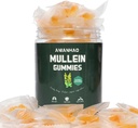 Mullein Gummies - Mullein Leaf Extract for Lungs - 2000mg Mullein - Lung Cleanse Supplement - Εναλλακτική για Mullein Drops, Capsules - Mucus Remover & Mucus Relief (1Bottle)