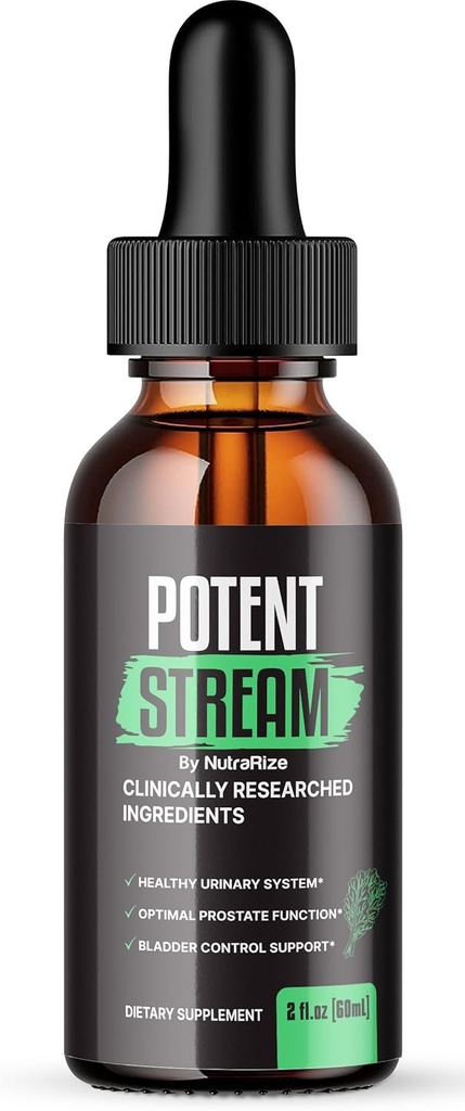 NutraRize Poent Stream Drops, Advanced Prostate Supplement - Φυσική υποστήριξη για την υγεία του προστάτη, μέγιστη δύναμη, Κριτικές (30 υπηρεσίες)