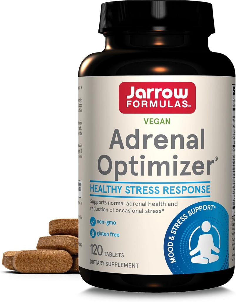 Jarrow Formulas Adrenal Optimizer - 120 Tablet - Destekler Adrenal Sağlık, Renewal & Stres Azaltımı - 11 Nutrients & Nutraceuticals - 60 Hizmetler