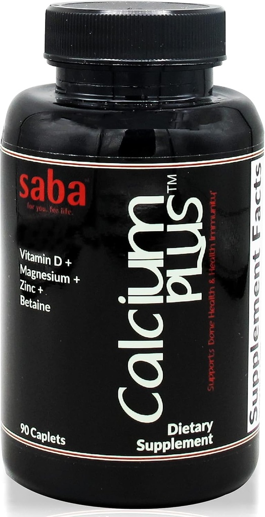 Sabauba Plus - Bone Strength - Steel, Magnezyum Pyum, D vitamini, çinko, Betaine - GMO, Soy, Gluten Free Malzemeler - Bone Health için tüm Gıda Supplement, Immune - 90 Caplets