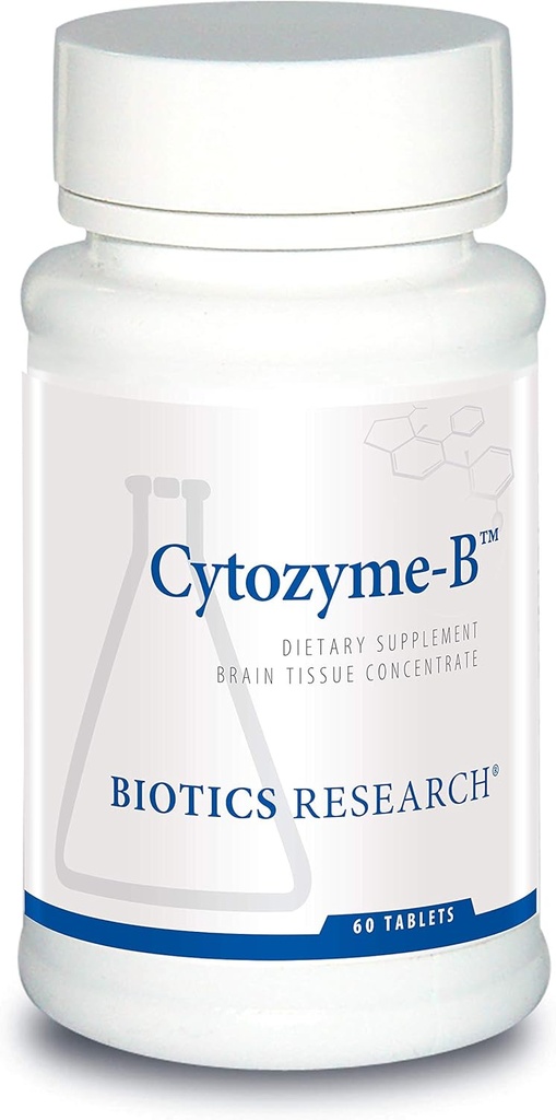 Biotics Research Cytozyme B Beyin Sağlığını Destekliyor. Raw Lamb Brain, Memory, Supports mental Clarity ve Acuity, Potent Antioxy Activity, SOD, Catalase, 60 Tablets