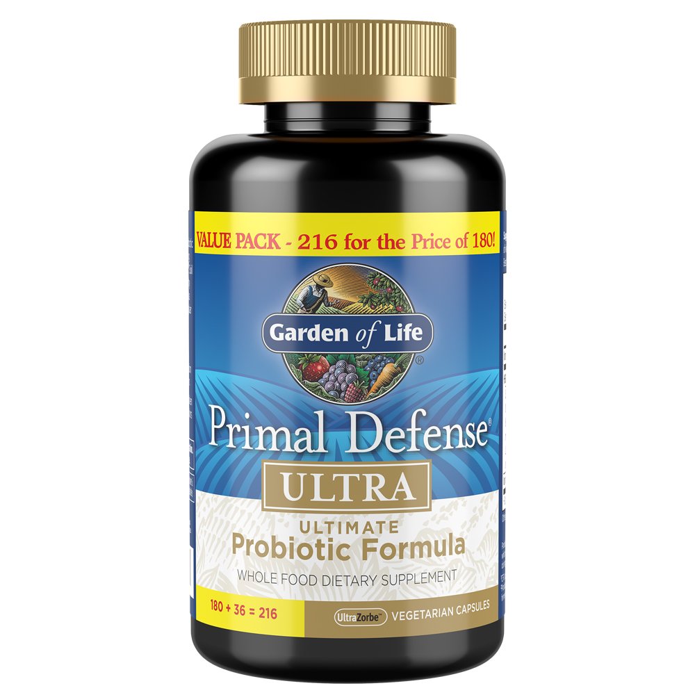 Life Probiyotiks for Digestive Health and Gut Health Balance, Primal Defense Ultra Ultimate Formula, 15 Milyar CFU ve 13 Strains Plus HSOs, Vegetarian ve Gluten Free, 216 Capsules