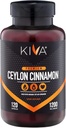 Kiva Premium Κεϋλάνη Κάψουλες Κόνις Κανέλας (120 Κάψουλες Veggie), Αγνή Κανέλα Κεϋλάνης από τη Σρι Λάνκα, Vegan, Μη ΓΤΟ, Χωρίς Γλουτένη