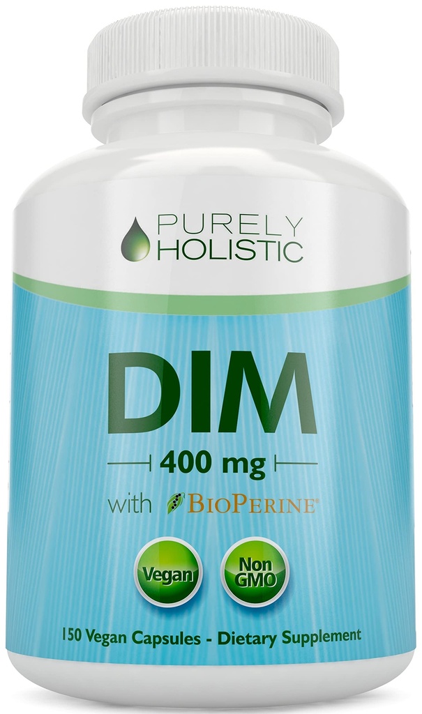DIM Supplement 400 mg Plus Bioperine - 150 Vegan Capsules - 5 Ay Supply - Kadınlar ve Erkekler için Hormon Dengesi - Yüksek Kuvvet Diindolylmethanehane