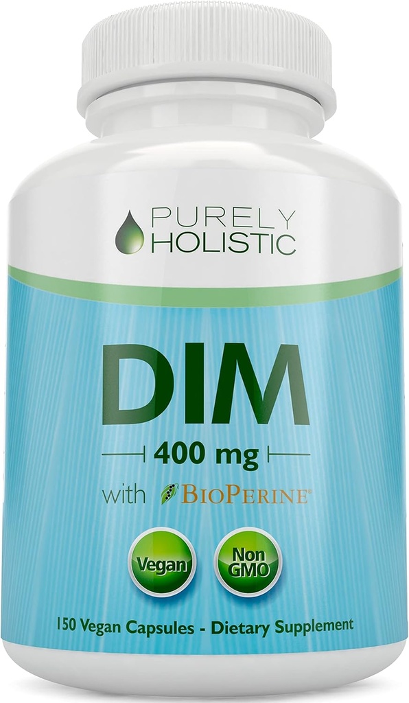 DIM Supplement 400 mg Plus Bioperine - 150 Vegan Capsules - 5 Ay Supply - Kadınlar ve Erkekler için Hormon Dengesi - Yüksek Kuvvet Diindolylmethanehane