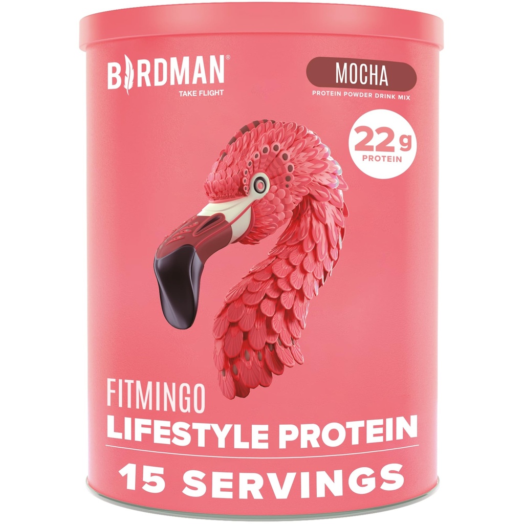 BIRDMAN Fitmingo Vegan Protein Toz Inositol, Collagen ATMs, Hyaluronik asit ve Vitaminler | Low Carb, Dairy Free, Low Calorie | 23g Plant Based Blueberry Protein Toz with Myo-Inositol