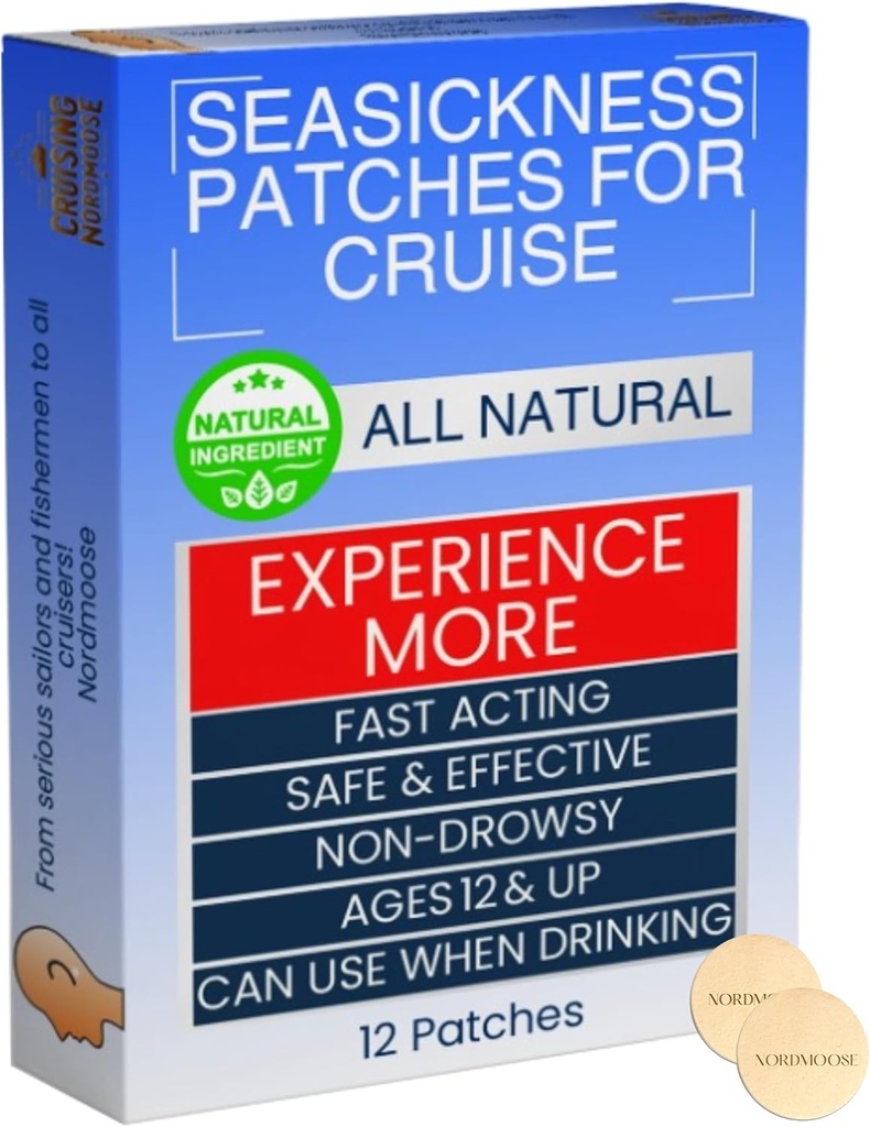 Deniz Hastalığı Cruise için Patches - Tüm Doğal Hareket Hastalığı Cruise için Yardım - Kulak Denizlerinin Arkasında Drowsy Değil