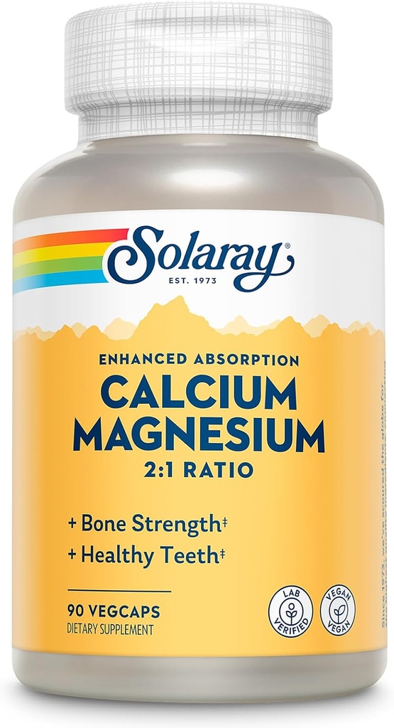 SOLARAYAL Magnezyum Supplement, Kadınlar ve Erkekler için Metaller, 2:1 Oran, Bone Health & Strength, Vegan, High Abors, 60-Day Garanti, 22 Hizmet, 90 VegCaps