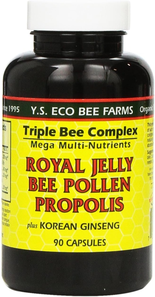 YS Organik Çiftlikler: Royal Jelly Bee Pollen Propolis w/Ginseng 90 ct