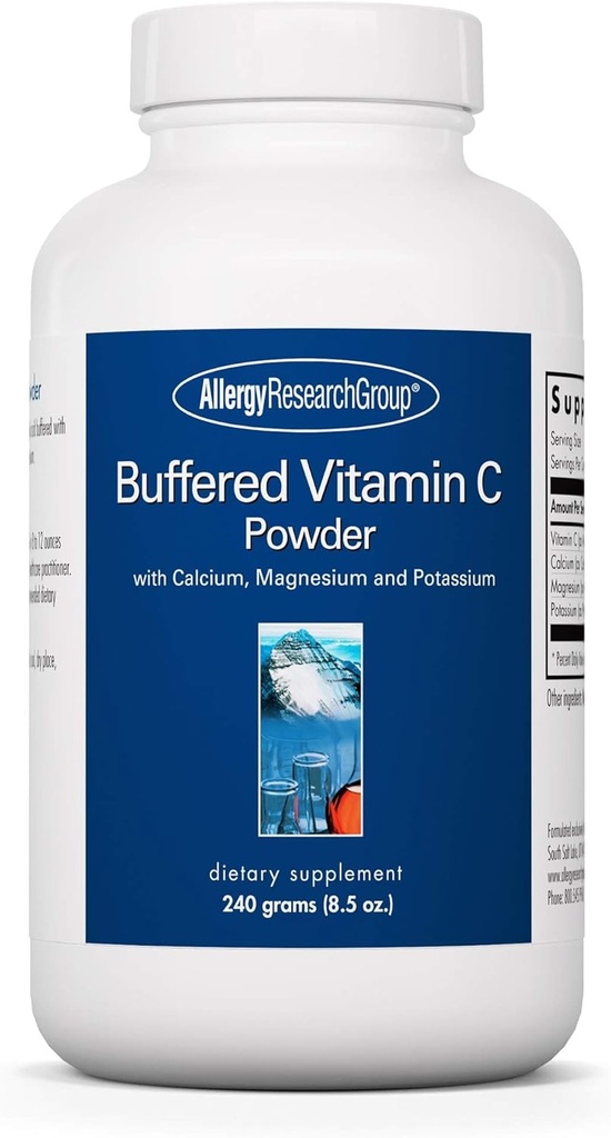 Allergy Research Group - Buffered Vitamin C Powder - Antioxidant, Immune, Calcium/Mag/K - 240 g (8.5 oz)