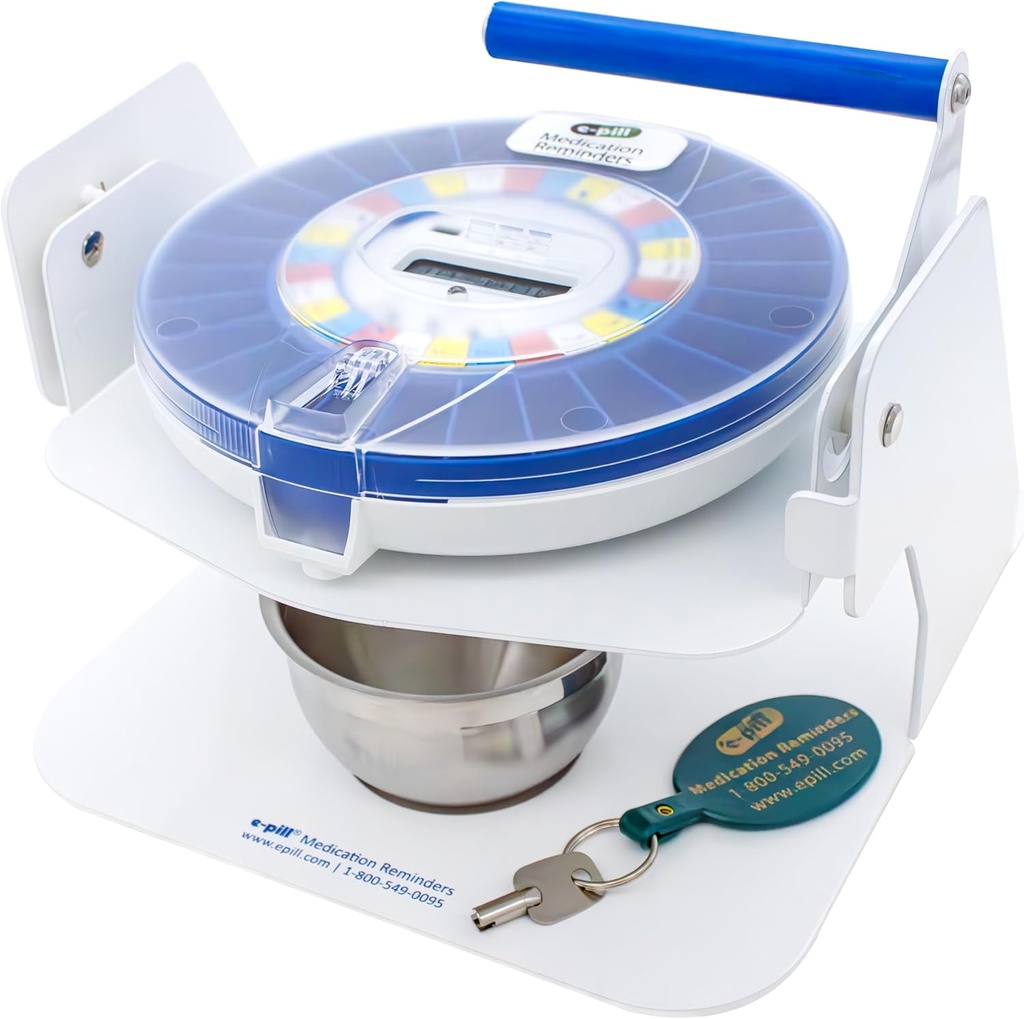 e-Pill MedTime Station Pro - Gelişmiş Locked Otomatik Pill Mineral - Clear Lid