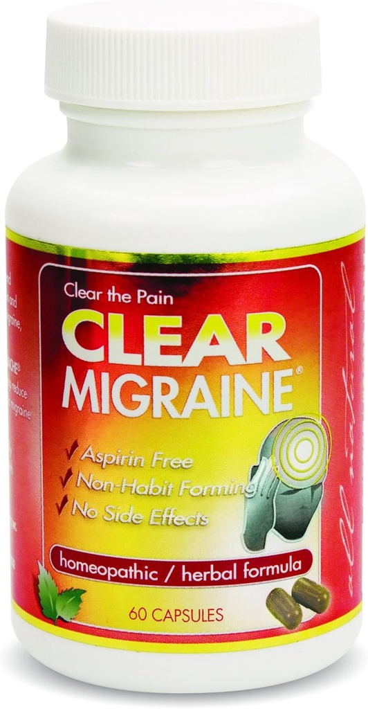 Clear Products Homeopathic Formula, Migraine, 60 Kont