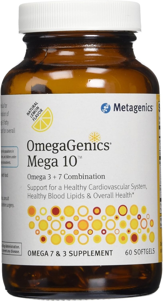 Metagenics - OmegaGenics Mega 10 Omega 7 + 3 Kombinasyon - 60 Softgels- 2 Pack