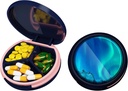 Serfeymi Küçük Pill Box - Purse Pocket için Portreatif Pill Box - Tıp için Uygun, Vitamin, Fish Oil, Supplements - Dark Blue (Aurora)