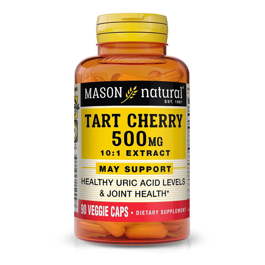 MASON NATURAL Tart Cherry 500 mg 10:1 Tür Veggie Caps - Sağlıklı Uric Asit Seviyeleri ve Ortak Sağlık*, 90 Capsules & Ortak Sağlık*, 90 Capsules