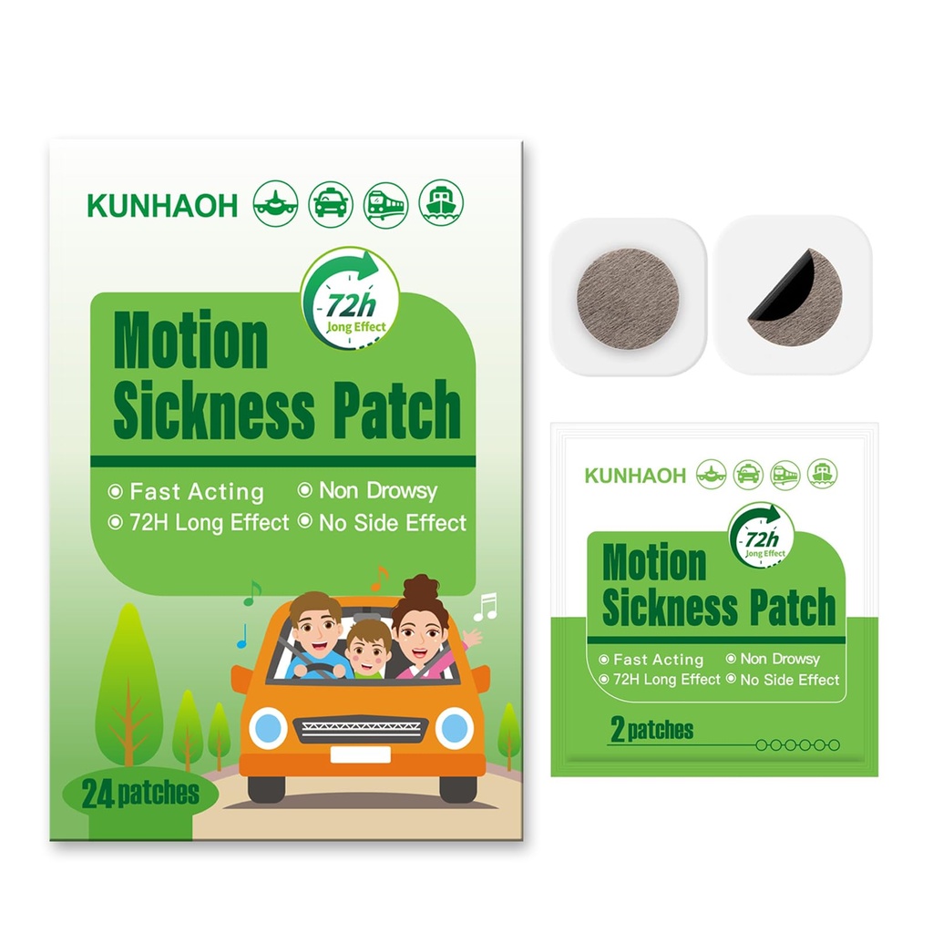 Motion Stickness Patches, Sea Sickness Patch με Αδιάβροχη και Μη Νυσταγμένη 24 Count