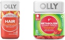 OLLY Ultra Strength Softgels μαλλιών, υποστηρίζει την υγεία των μαλλιών, βιοτίνη, κερατίνη & Μεταβολισμός Gummy δαχτυλίδια, μηλίτη μηλίτη, βιταμίνη Β12, Χρώμιο