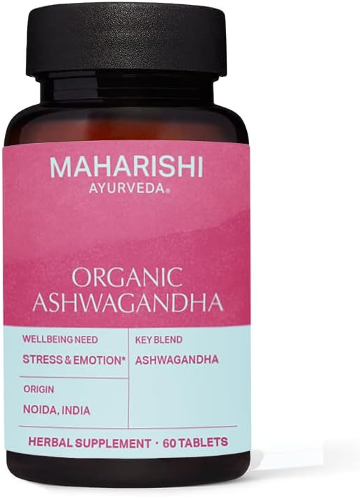 Organik Ashwagandha | 60 Herbal Tabletleri - 500 mg ea. | Stres YönetimiTM | Stamina & Energy