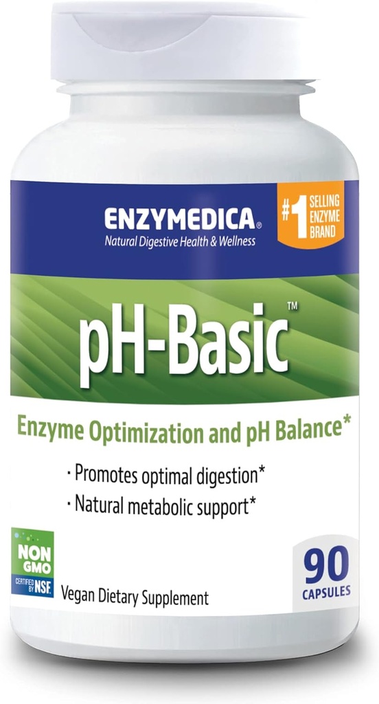 Enzymedica, pH-Βασικό, Περιλαμβάνει Digestive Ένζυμα, Θρεπτικά & Βότανα, Υποστηρίζει Υγιή Διέγερση & Υπόλοιπο pH, 90 Κόμη - FFP