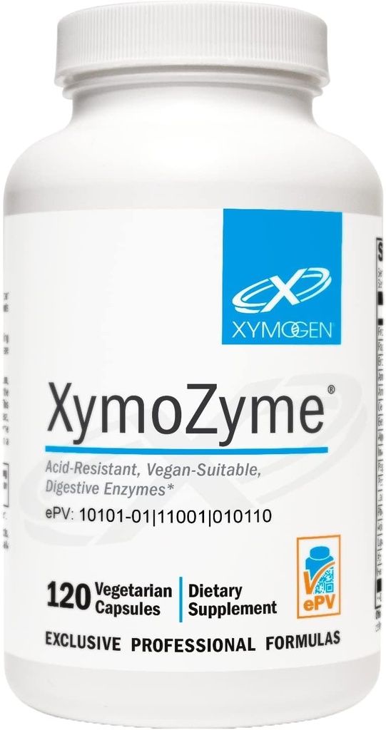 XYMOGEN XymoZyme - Kadın ve Erkekler için Pro & Bromelain - Asite Dayanıklı, Vegan Gut Health & Bloating Relief (120 Capsules) için Enzymes