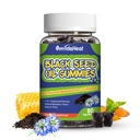 Black Seed Oil Gummies, Organik Black Cumin Tohum Yağı Gummies, Black Cumin Tohum Petrol Organik 500 mg, Chewable Black Tohum ve Honey Gummies, Vegan, 60 Gummies