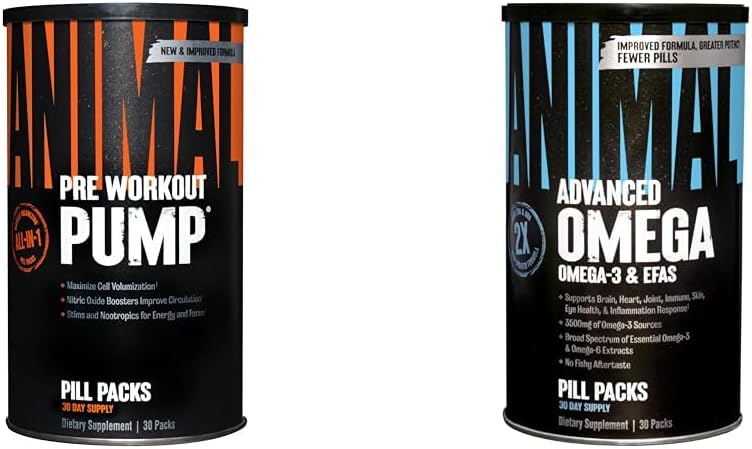 Animal Pump Preworkout 30 Kont Omega Omega 3-6 30 Day Pack
