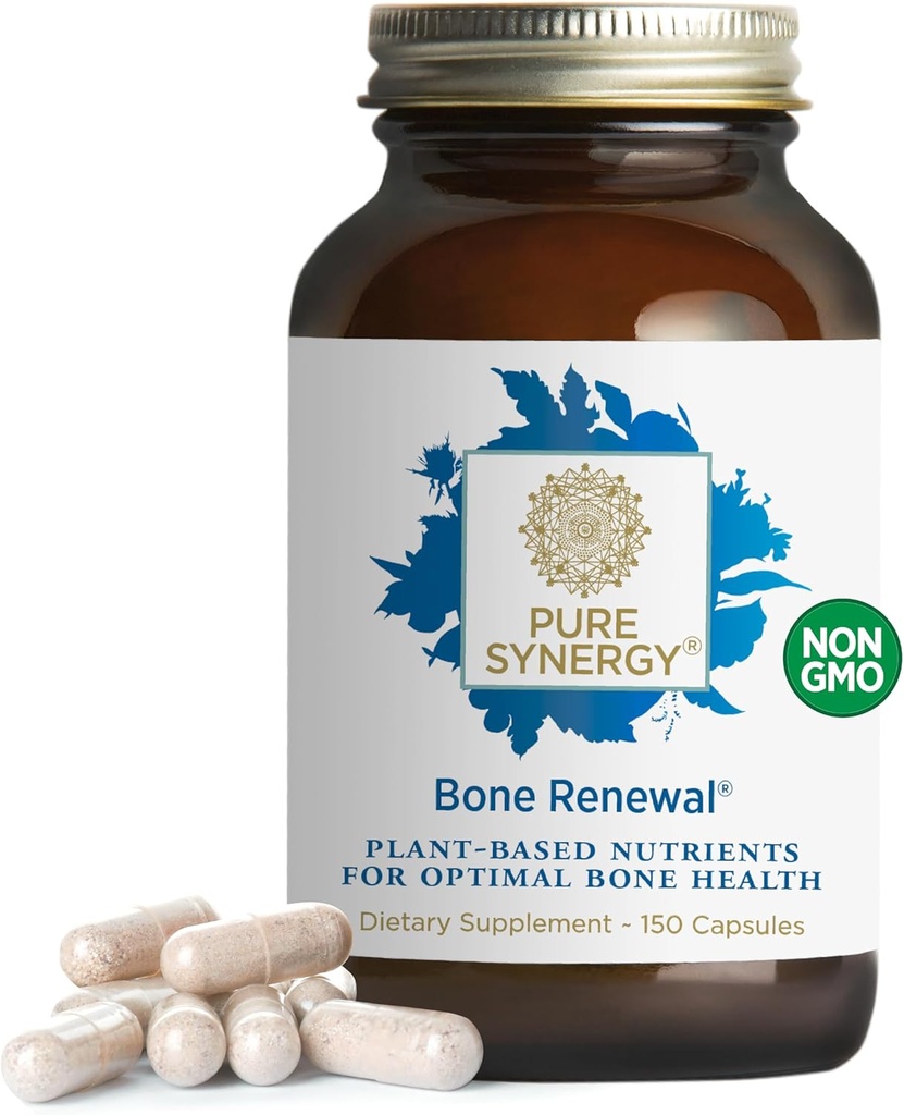 PURE SYNERGY Bone Renewal | Bio availableelli with Cophas | Natural, Vegan Supplement with Vitamin D3, K2, Magnezyum, & Boron | for Lasting Bone Strength (150 Capsules)