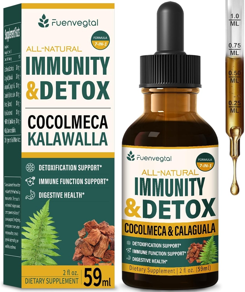 Cocolmeca Bark Immunity & Detox Drop, Polypodium Leucotomos Sarsaparilla Milk Butle Supplement Support Detoxification, Immune System, Digestive Health. 2oz