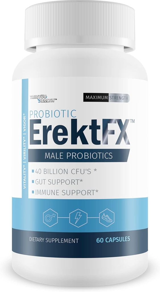 Probiyotik ErektFx - Erkek Probiyotikler - Genel Mind & Body'ı Desteklemek için Gut Health'i Asansör - 40 Milyardan Fazla Probiyotikler Erkekler için Formüle Edildi - İyileştirilmiş Genel Sağlık Desteğim