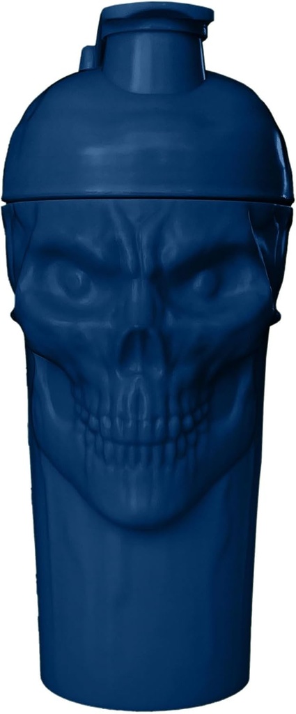 JNX SPORTS The Curse! Skull Shaker Bottle, 24-Ounce, Navy Limited Edition, Supplement Mixer with Classic Loop Top