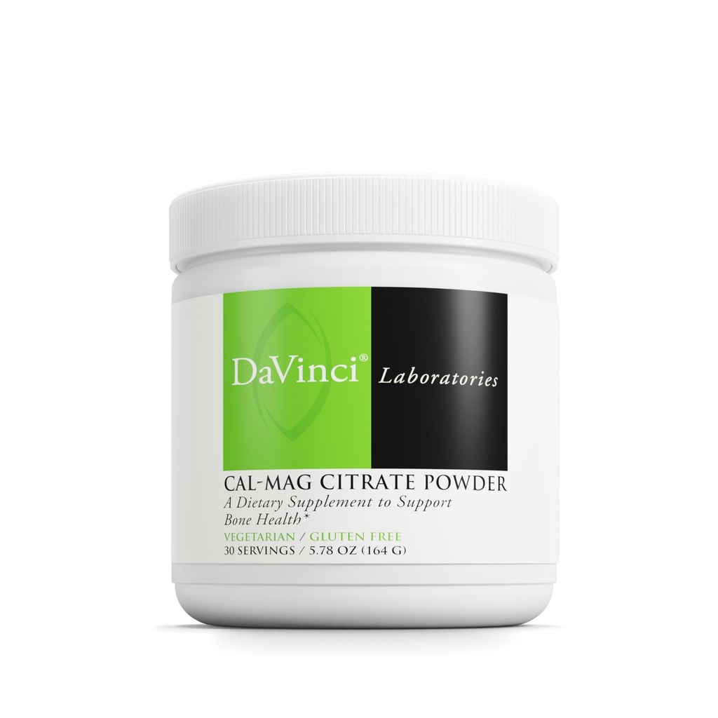 DAVINCI Laboratuvarları Cal-Mag Citrate Toz - Kemik Sağlığını Destekler* - D2, Magnezyum & Food - Vegetarian - Gluten-Free - 30 Hizmet