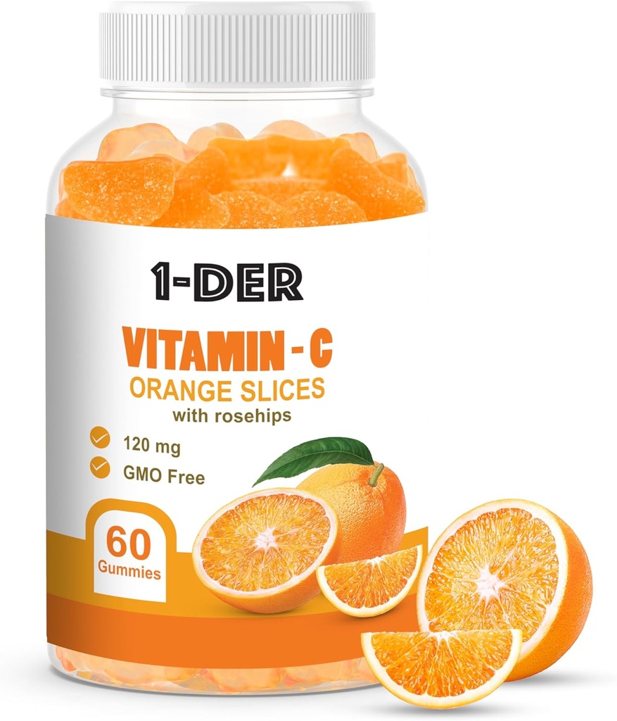 C Gummies 120 mg - Immune Support Supplement | Orange Flavored Gummies | Boost Energy and Well-Being | Non-GMO, Gluten-Free Daily Health Supplements | 60 Count