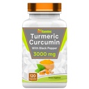 tnvitamins Κάψουλες κουρκουμίνης Turmeric Curcumin με Μαύρο Πιπέρι 
