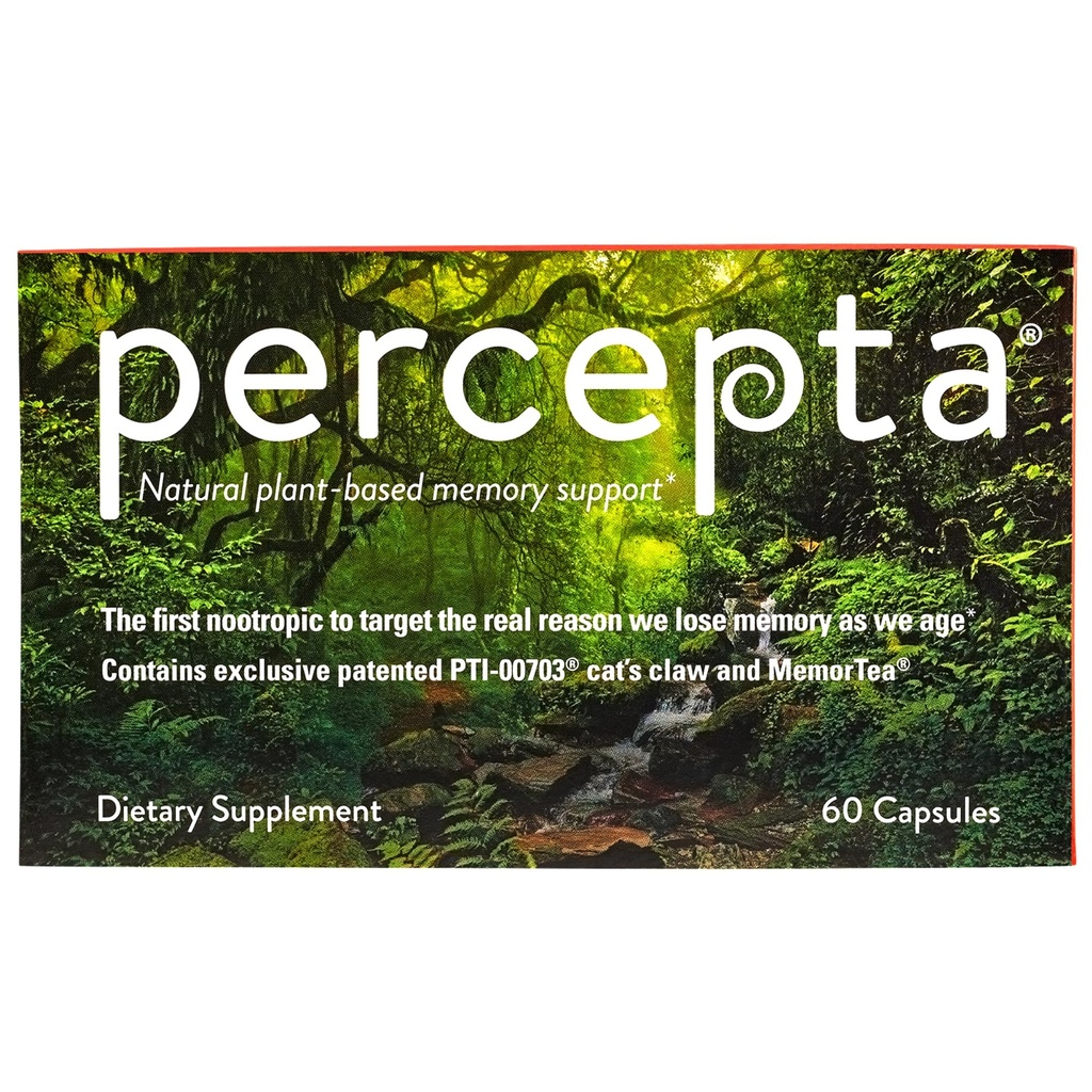 Percepta Plant-Based Memory Support - Natural Nootropic Brain ATM - Memory, Focus, Concentration - 30 Day Supply