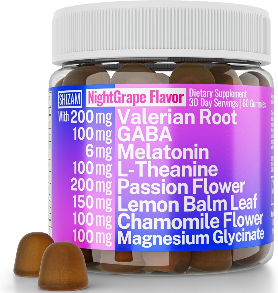 SHIZAM βαλεριάνα ρίζα Χαμομήλι Gummies, Βοήθεια για την ηρεμία και το άγχος για τα παιδιά και τους ενήλικες, κάψουλες εκχύλισμα βάμμα σταγόνες χάπια μασώμενα τσάι υγρό Alt, συμπλήρωμα, Valarian ρίζες οργανικό ύπνο 500mg βότανα