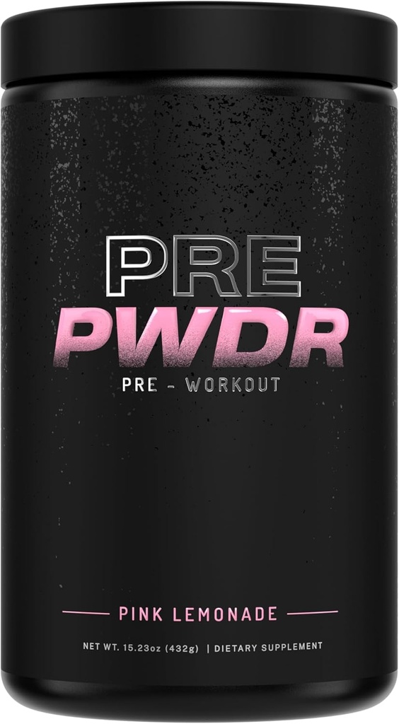 PWDRS Pre-Workout Toz, All Natural Pre Workout for Energy, Pump, Endurance & Strength, Caffeine (Pink Lemonade)
