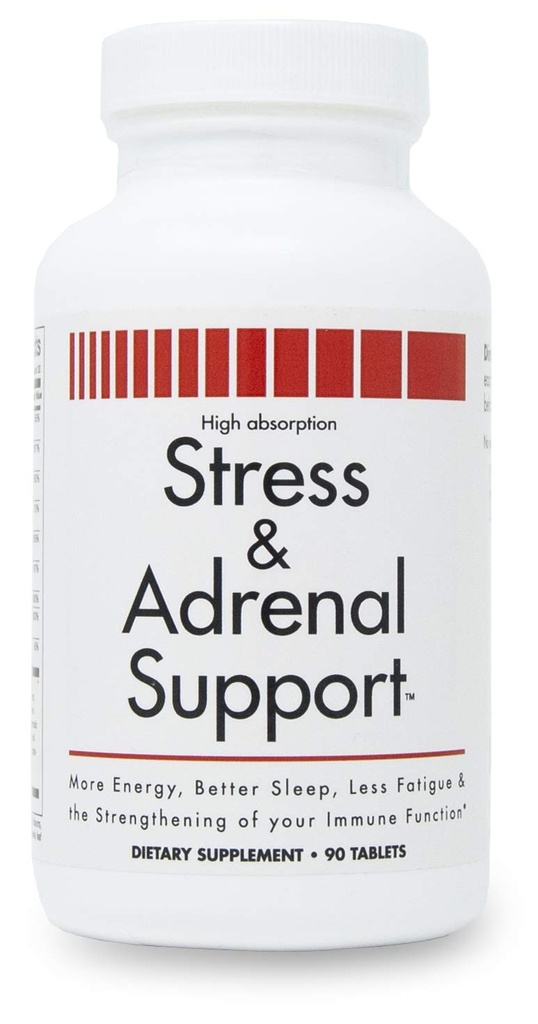 Stres ve Adrenal Destek - 90 Chewable Tabletler - Citrusy Orange Flavor - Kolay Digestible - Tarafından New Health Products