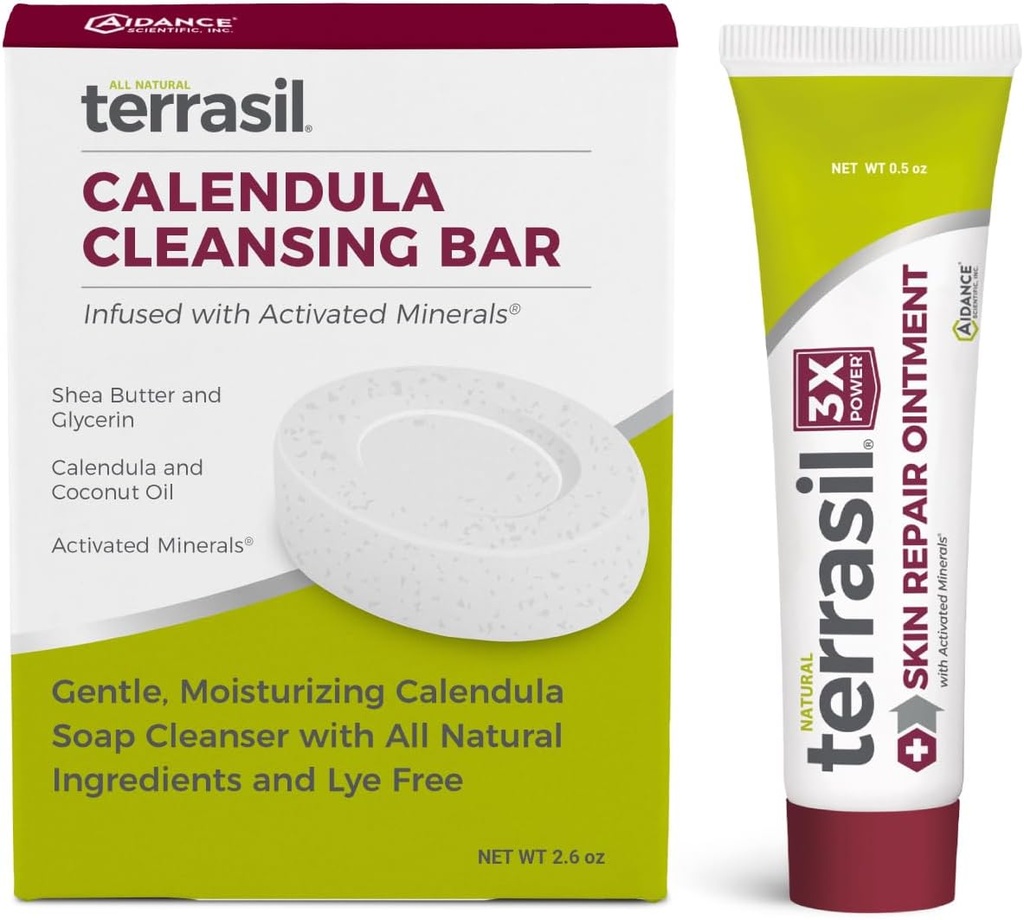 Επισκευή & Calendula Σαπούνι για Γωνιακή Χηλίτιδα, Θυλακίτιδα, Impetigo, Σκλήρυνση Λίχεν, Βράγχια, Τεμαχισμένη Κερατόλυση, Καταπραϋντική Ανακούφιση & Υποστηρίζει Θεραπεία (.5oz Tube & σαπούνι μπαρ)
