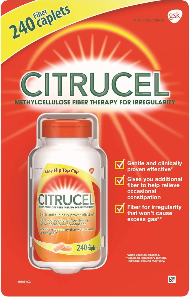 Düzenlilık 500 Mg için Citrucel Fiber Terapi, 240 Caplets